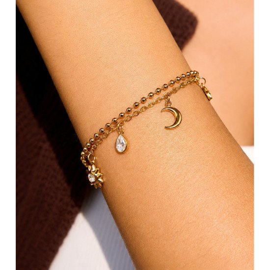 Pulseira Celeste - Banhada a Ouro de 18K